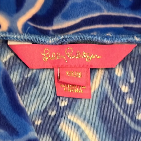 🌸 Lilly Pulitzer Elaine Velour Robe in Prosecco Pink Lilac You A Lot XXS/XS - Picture 7 of 11